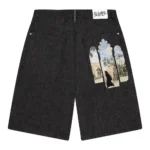 Aziza Raw Jorts Denim Shorts - Black