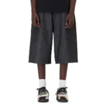 Aziza Raw Jorts Denim Shorts - Black Frant