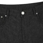 Aziza Raw Jorts Denim Shorts - Black Zip
