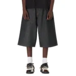 Aziza Raw Jorts Short - Black Frant