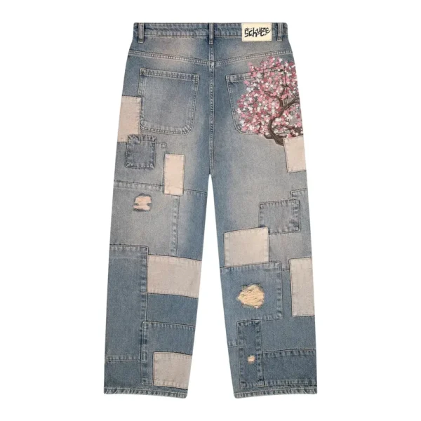 Blossom V2 Patchwork Washed Denim - Blue