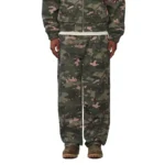 Camo Drawstring Cargo Trousers - Khaki Frant