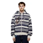 Derschutze on Air Striped Zip Up Hoodie Frant