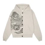 Karakuri Tamashii Oni Dragon Hoodie - Light Grey