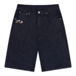 Koi Fish V2 Jorts Raw Indigo Zip Side