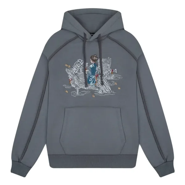 Sashiko Hoodie Grey