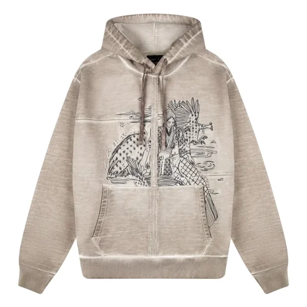Sashiko V2 Hoodie Light Grey