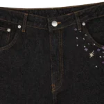 Sunset Raw Denim Jeans - Black Zip