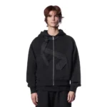Wall Street Zip Up Hoodie - Black Frant
