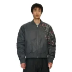 Yakuza V2 Bomber Jacket - Dark Grey Frant