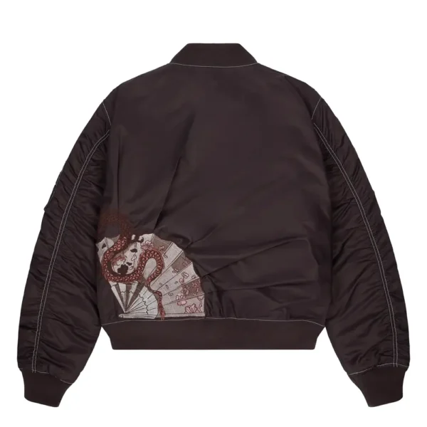 Yakuza V2 Bomber Jacket Deep Plum Back