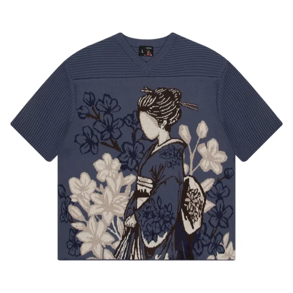 Yakuza V2 Knitted Jersey Shirt Blue