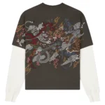 yakuza layered longs leeve - khaki