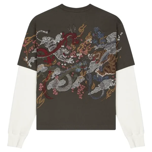 yakuza layered longs leeve - khaki