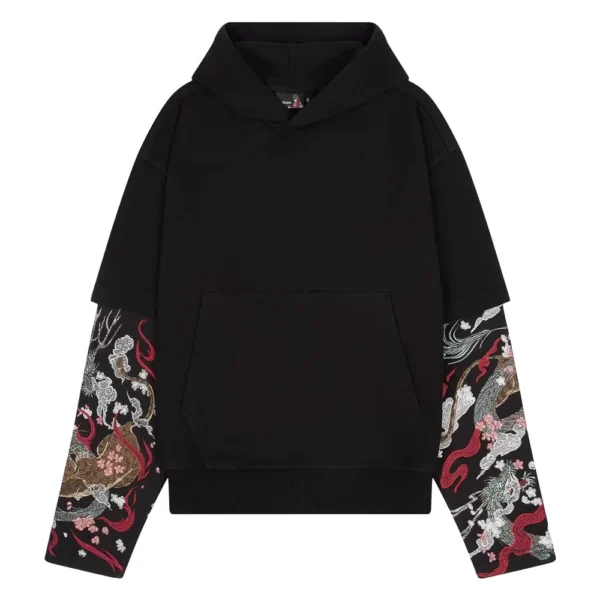 Yakuza Double Sleeve Hoodie - Black