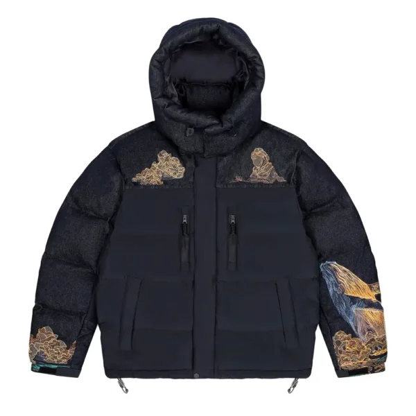 Whales Puffer Jacket - Navy V2