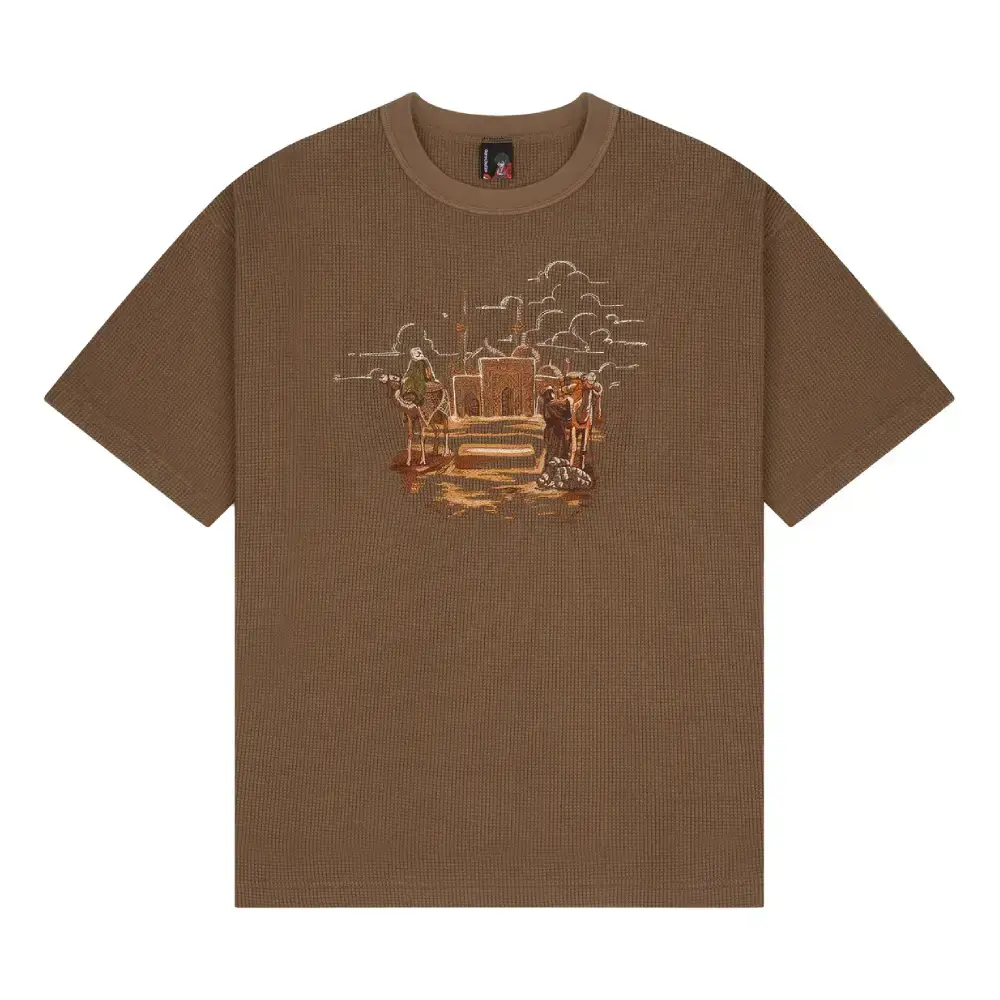 Aziza Waffle T Shirt - Brown Aziza Waffle T Shirt - Brown