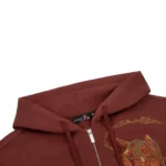 Lotus V2 Hoodie Zip Up Burgundy Hood