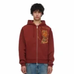 Lotus V2 Hoodie Zip Up Burgundy Men