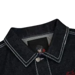 Lotus V2 Indigo Raw Denim Jacket - Black Hood