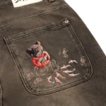 Koi Fish V2 Jeans Denim - Brown Pocket
